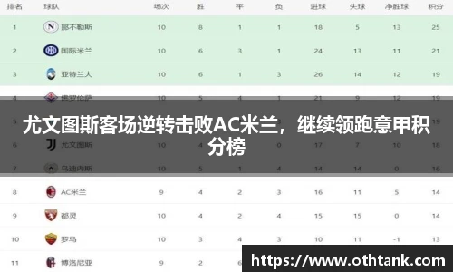 尤文图斯客场逆转击败AC米兰，继续领跑意甲积分榜